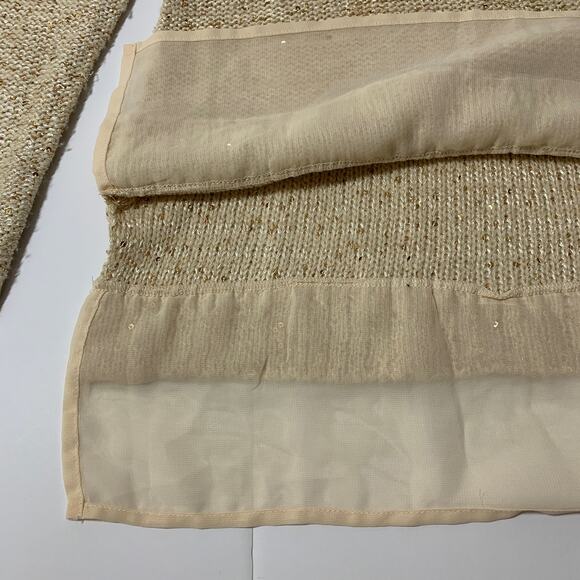 FADED GLORY Beige Sequin Long Sleeve Knit Sweater Medium - Picture 7 of 10